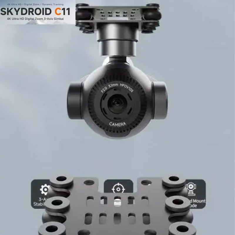 Drone Camera Waterproof - Skydroid C11 4K 3軸ジンバルカメラ、30倍デジタルズーム、101g軽量、防水FPVドローンカメラ（空撮＆C向け）