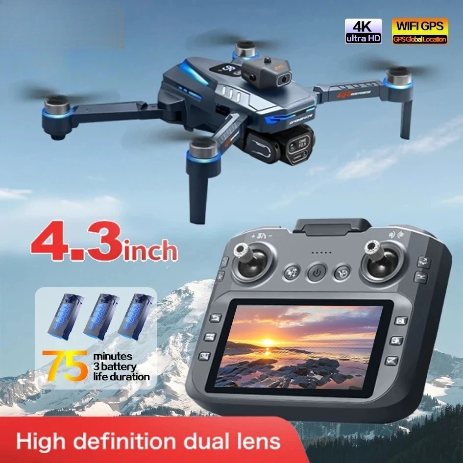 Drone Camera Night Vision - オリジナルGT8ドローン 8K HDデュアルカメラ搭載、障害物回避機能付き、大型スクリーン、ブラシレス4軸機体ドローン