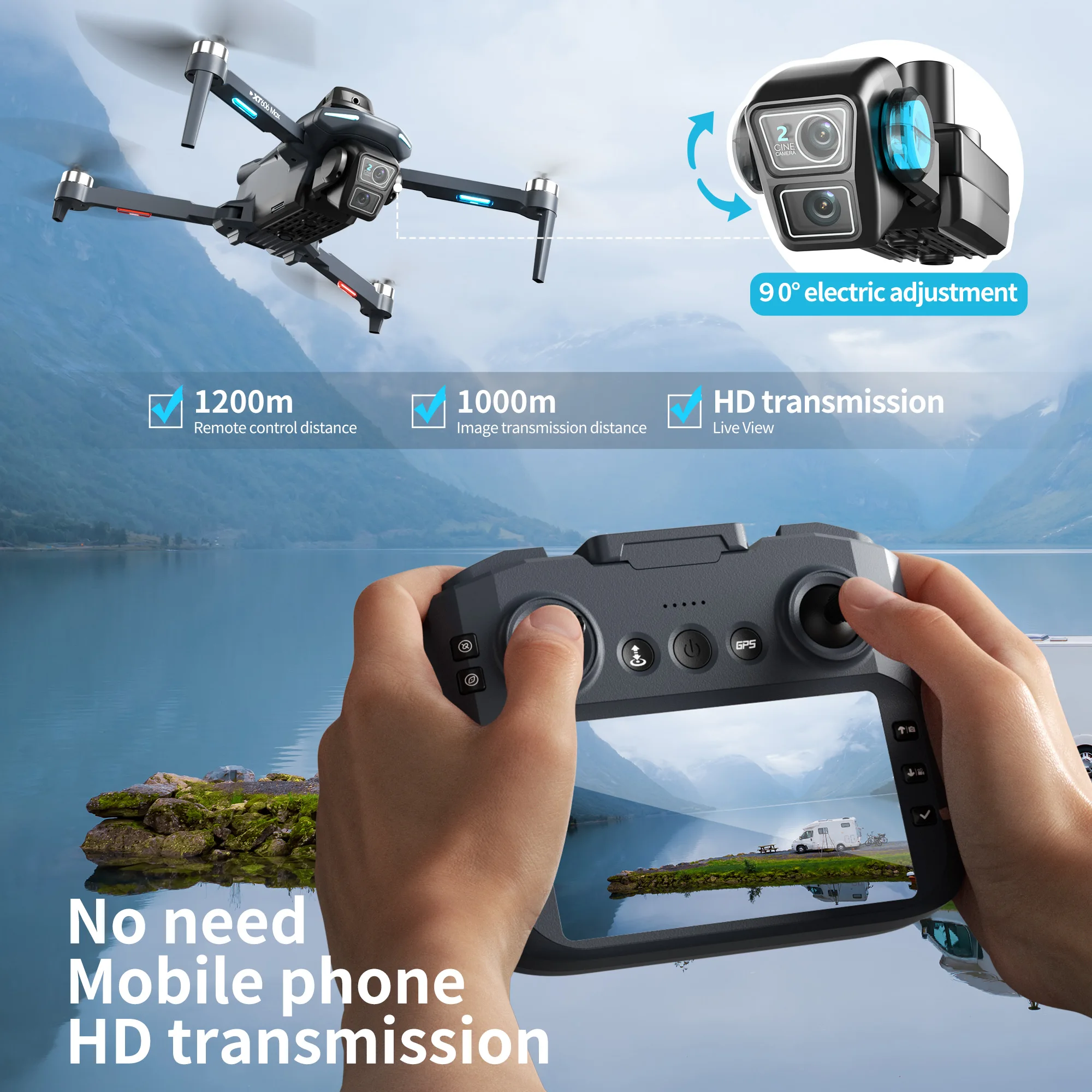 オリジナルXT606ドローン プロフェッショナル 8K HD - Drone Camera Night Vision のレビューと価格