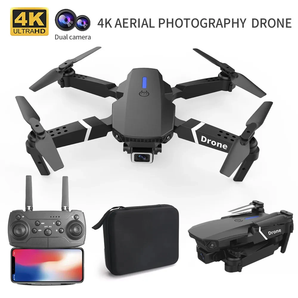 プロフェッショナルドローン E88 4K 広角 HD 108 - Drone Camera Wide Angle のレビューと価格
