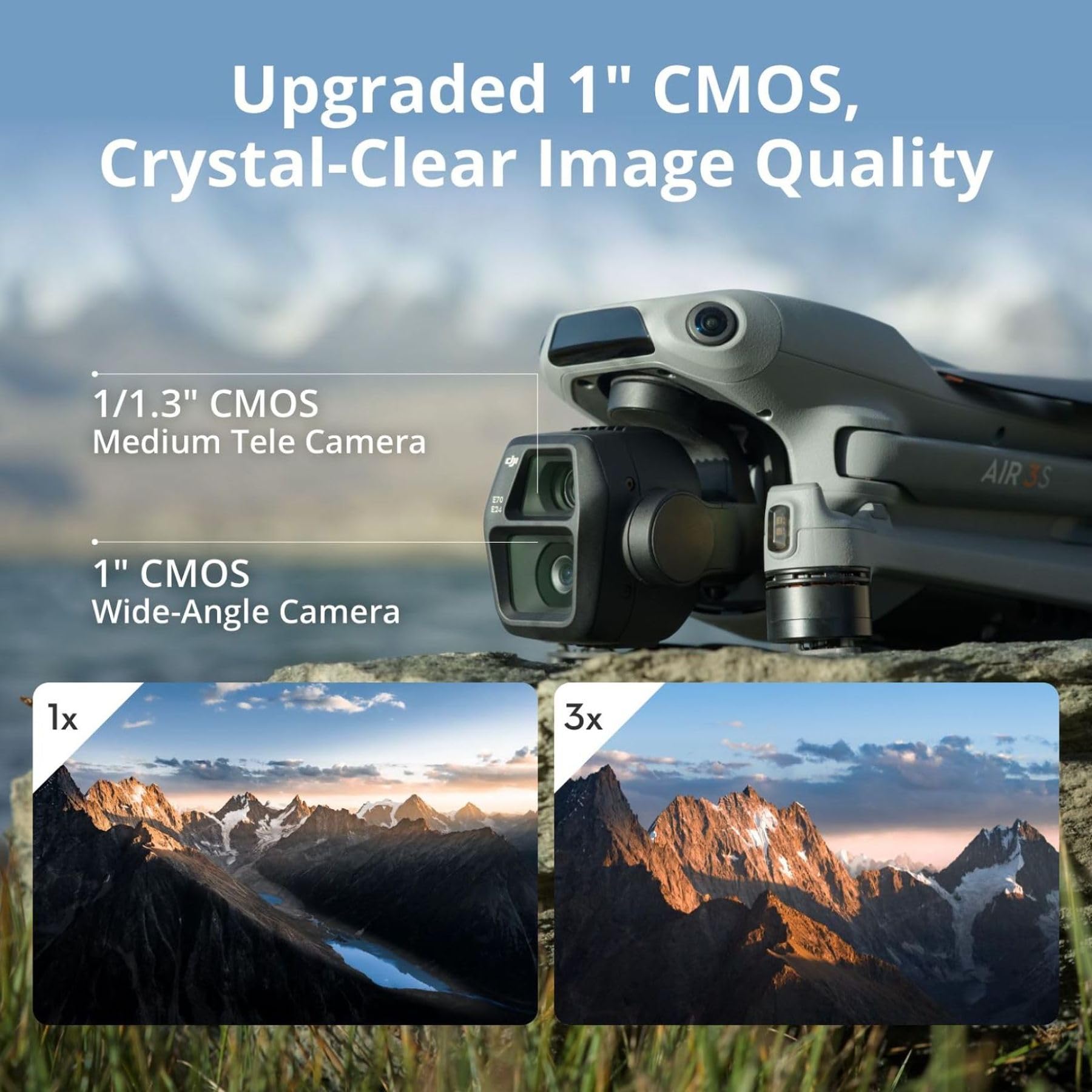 DJI Air 3S：カメラ搭載ドローン。4Kプロフェッショ - Drone Camera Wide Angle のレビューと価格